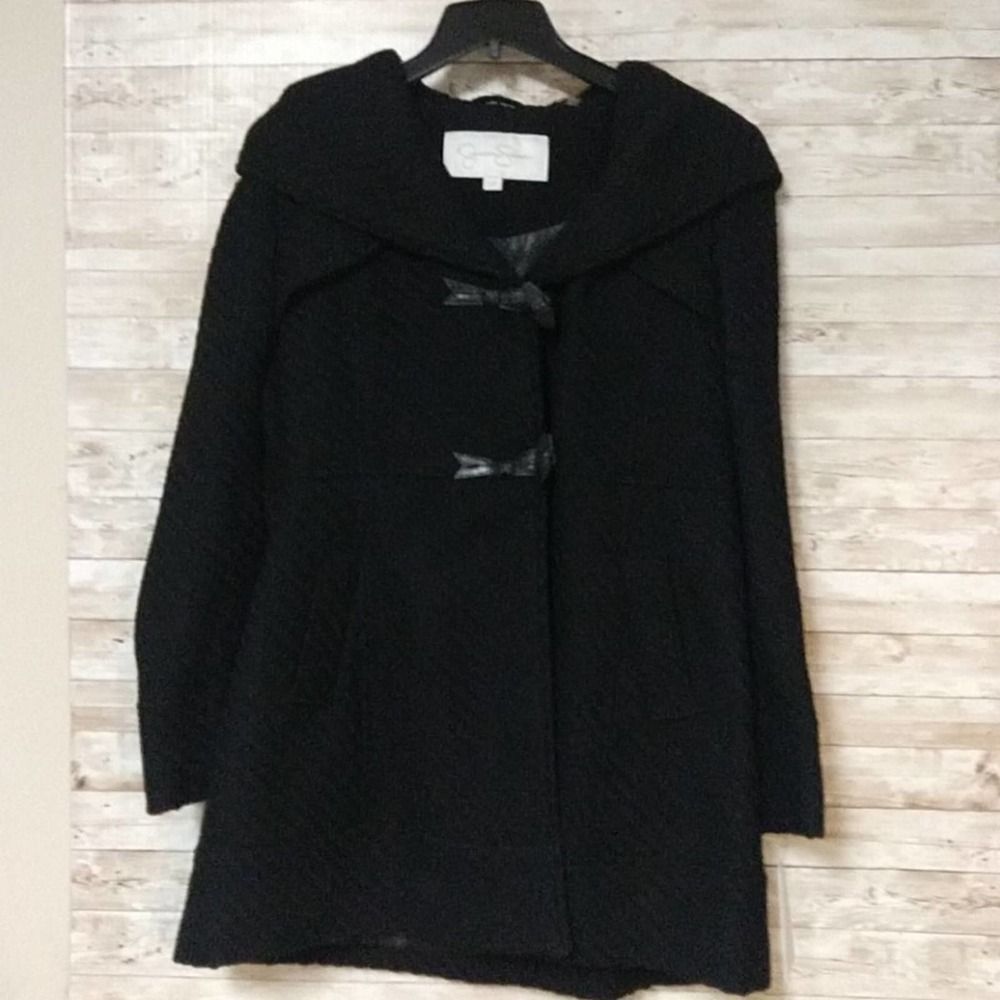 Jessica Simpson Braided Wool Duffle Toggle Coat Large - Picture 5 of 13